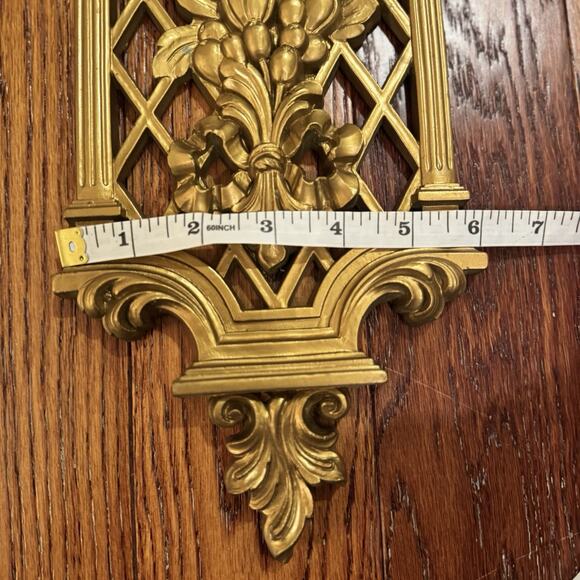 VTG Dart Homco Wall Plaques '71 Gold Lattice Hollywood Regency Plastic Decor USA - Picture 15 of 16